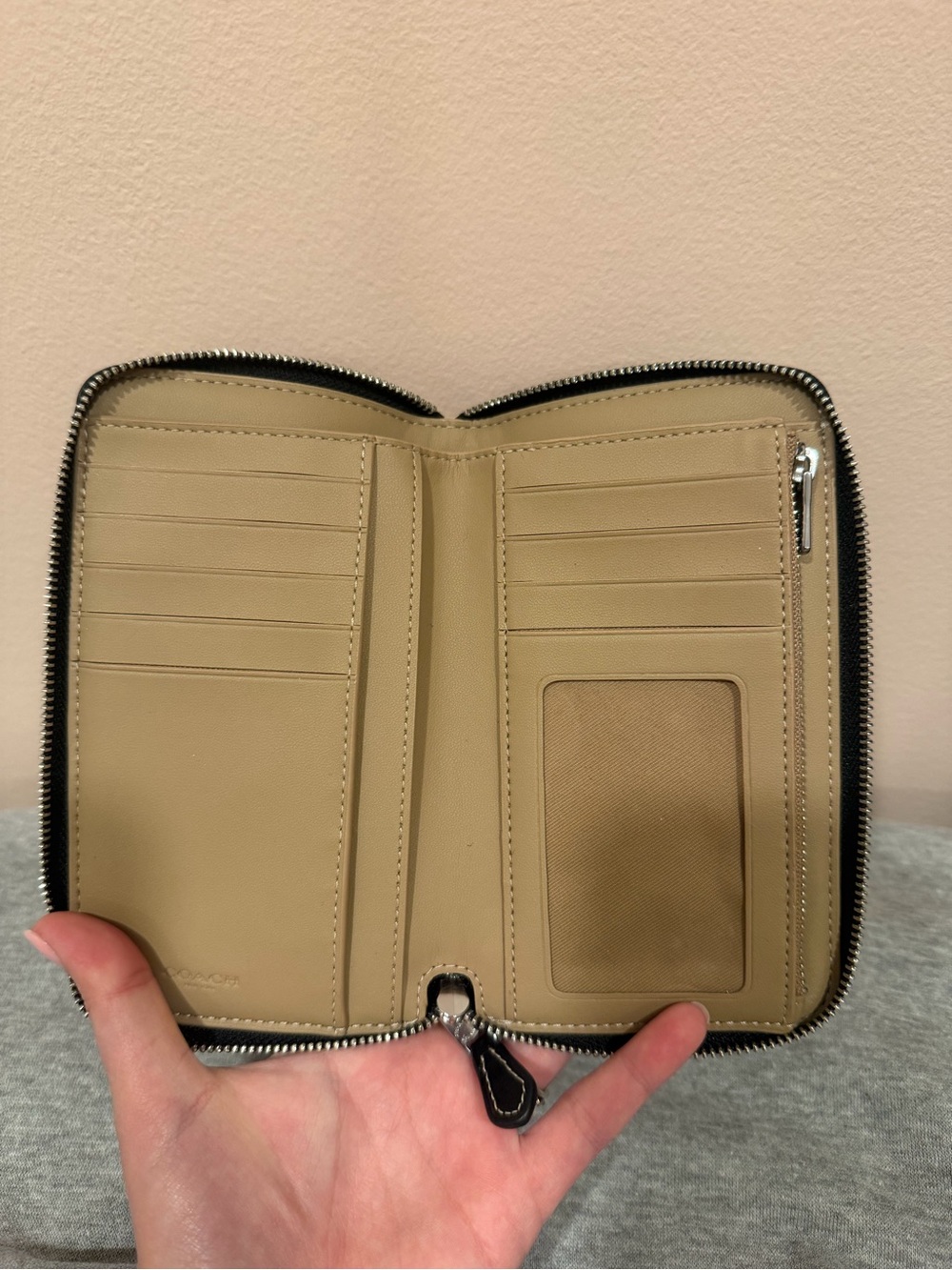 Coach Black & White Checkerboard Zip Wallet - Picture 2 of 2